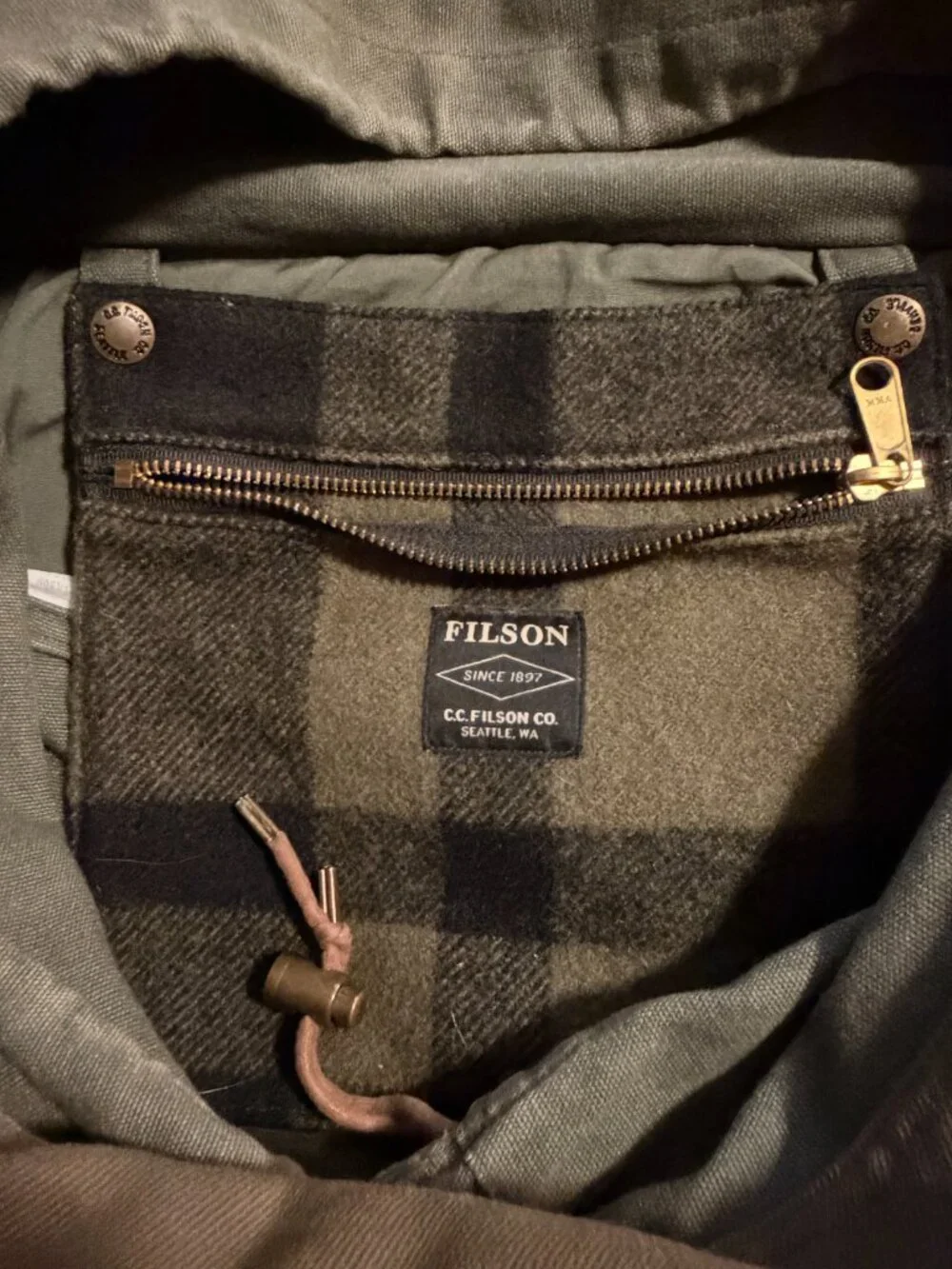 Filson waxed canvas backback MADE IN USA